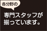 各分野の専門スタッフが揃っています。